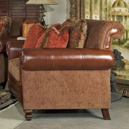Rolled Arm Loveseat with Accent Pillows